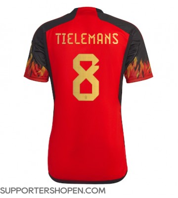 Belgien Youri Tielemans #8 Hemma Matchtröja VM 2022 Kortärmad